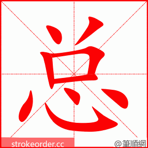 总 的笔顺动画顺序
