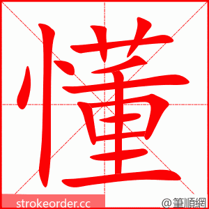 懂 的笔顺动画顺序