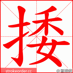 捼 的笔顺动画顺序