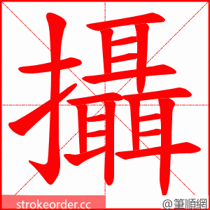 攝 的笔顺动画顺序