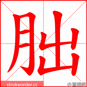 朏 的笔顺动画顺序