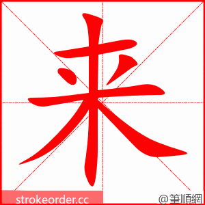 来 的笔顺动画顺序