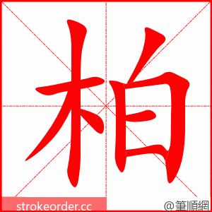 柏 的笔顺动画顺序
