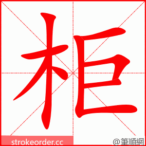 stroke order animation of 柜
