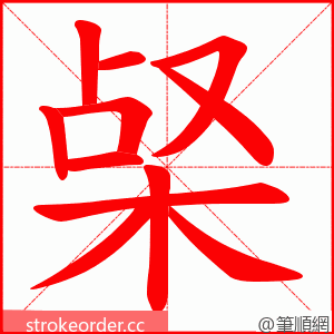 梷 的笔顺动画顺序