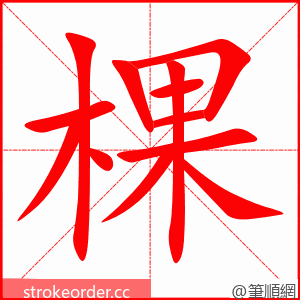 棵 的笔顺动画顺序
