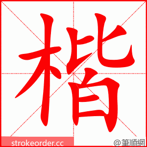 stroke order animation of 楷