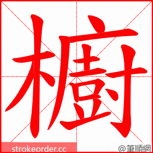 櫥 的笔顺动画顺序