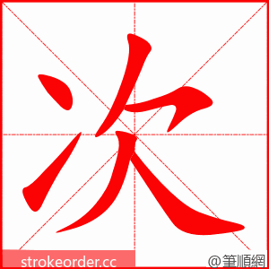 次 的笔顺动画顺序