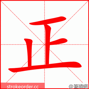 正 的笔顺动画顺序