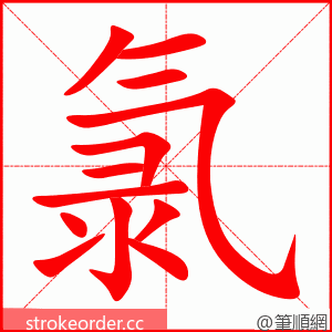 氯 的笔顺动画顺序