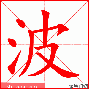 stroke order animation of 波