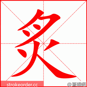 炙 的笔顺动画顺序