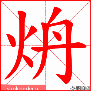 炿 的笔顺动画顺序