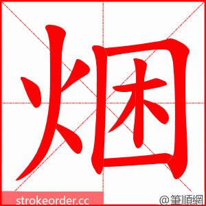 焑 的笔顺动画顺序