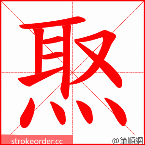 焣 的笔顺动画顺序