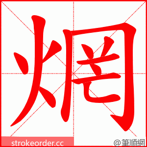 焹 的笔顺动画顺序