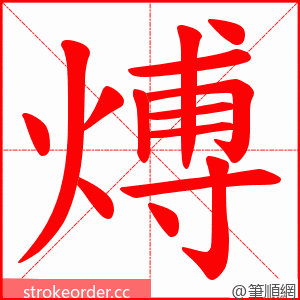 煿 的笔顺动画顺序