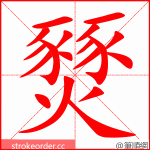 燹 的笔顺动画顺序