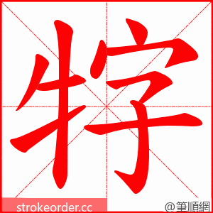 牸 的笔顺动画顺序