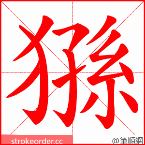 猻 的笔顺动画顺序