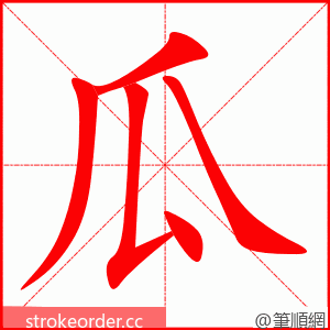 瓜 的笔顺动画顺序