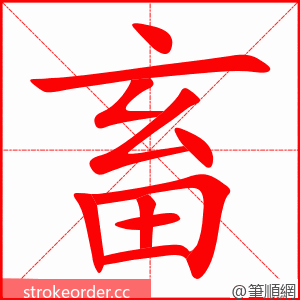 畜 的笔顺动画顺序