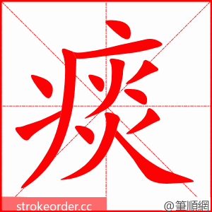 痰 的笔顺动画顺序