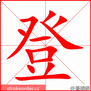登 的笔顺动画顺序