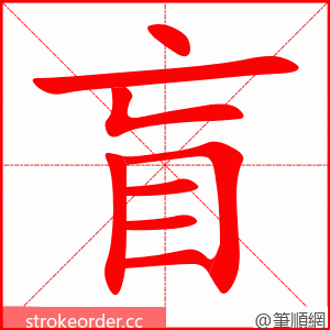 盲 的笔顺动画顺序