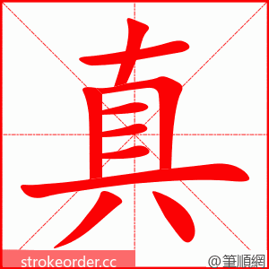 真 的笔顺动画顺序