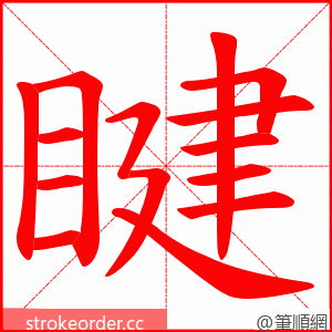 睷 的笔顺动画顺序