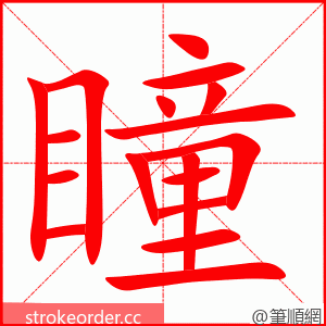 瞳 的笔顺动画顺序