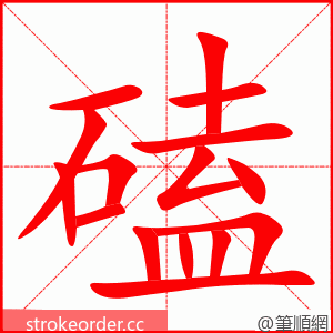 磕 的笔顺动画顺序