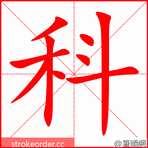 科 的笔顺动画顺序
