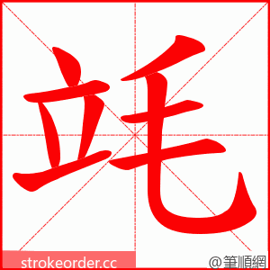 竓 的笔顺动画顺序