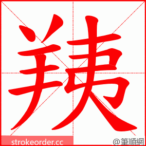 羠 的笔顺动画顺序