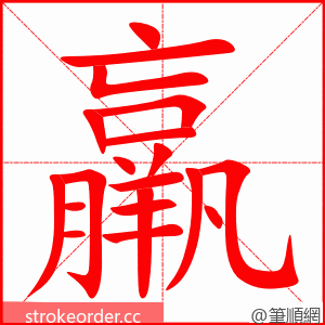 羸 的笔顺动画顺序