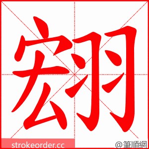 翝 的笔顺动画顺序