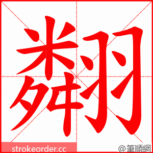 翷 的笔顺动画顺序