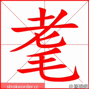 耄 的笔顺动画顺序