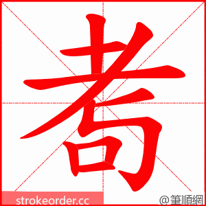耉 的笔顺动画顺序