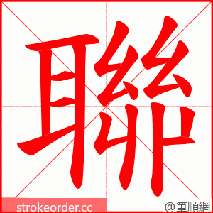 聯 的笔顺动画顺序