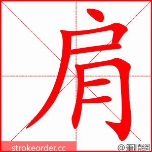 stroke order animation of 肩