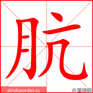 肮 的笔顺动画顺序