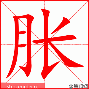 stroke order animation of 胀
