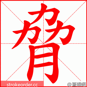 脅 的笔顺动画顺序