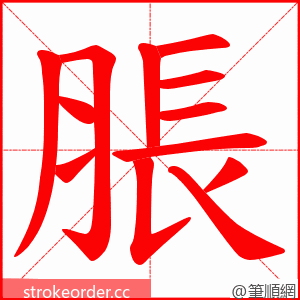 脹 的笔顺动画顺序