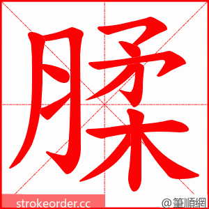腬 的笔顺动画顺序