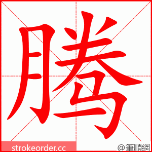 stroke order animation of 腾